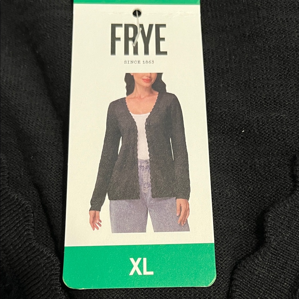NWT FRYE Women's Elegant Black Beauty knit Cardigan size XL